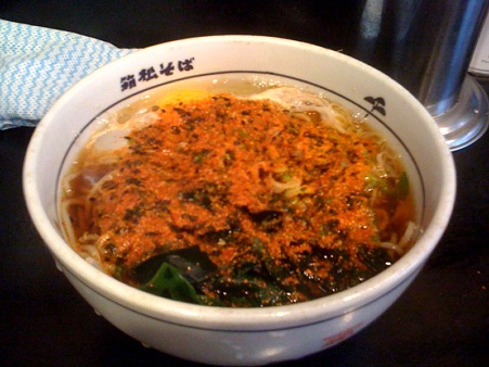 父の日のかけそばwith玉子＆唐辛子和え