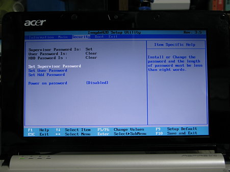 2009.10.19 Acer Aspire One BIOS(3/5)