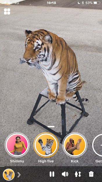 色んな動く3dモデルをar表示できるアプリ Holo 5 トラ 写真共有サイト フォト蔵