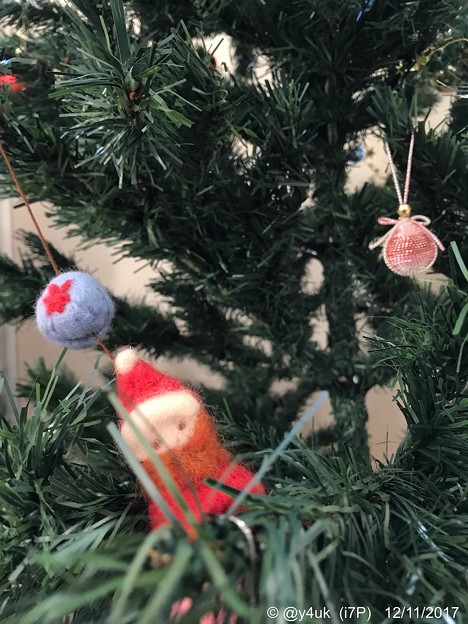 Santa is in Xmas Tree ～今年も会えたチビサンタ～木々の奥のサンタへタップフォーカス