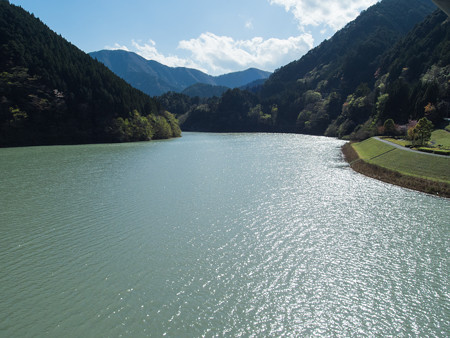 南アルプス接岨大吊橋からの眺め 増水時