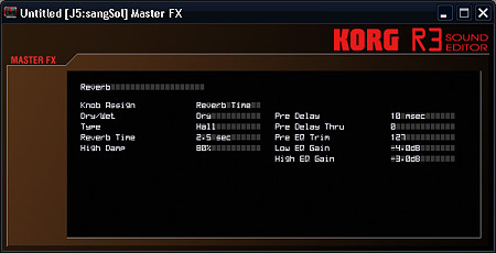 KORG R3 Master-FX-Edit-ウィンドウ