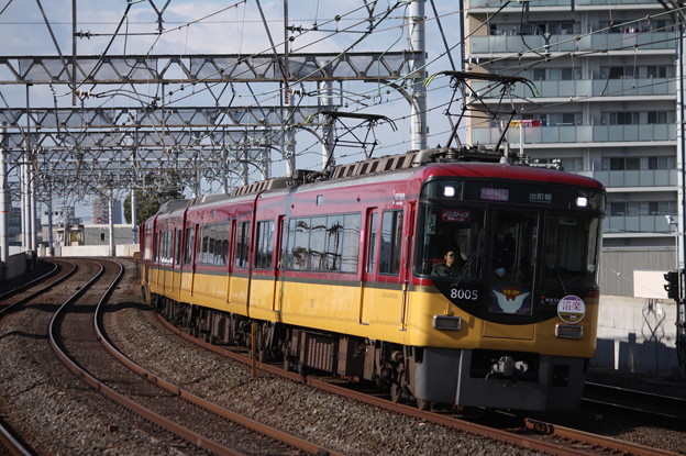 京阪本線　8000系8005F　快速特急 洛楽 出町柳 行