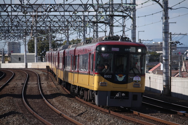 京阪本線　8000系8002F　快速特急 洛楽 出町柳 行