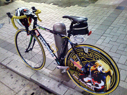 Lyrical Nanoha bicycle at Akihabara