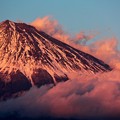 12月1日富士宮からの夕方富士山～ 紅富士！
