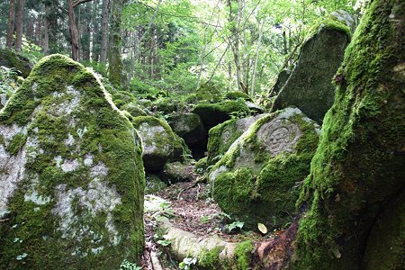2009.08.12　遠野　自然石へ五百羅漢