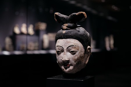 2017.10.24　東京国立博物館　女性供養者頭部　クムトラ石窟中国　TC-471