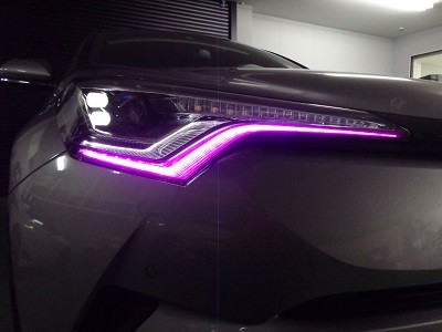 C-HR ヘッドライトフィルム　クリアパープル