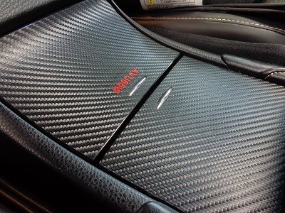 ハリアー６０系　カーボンシート　センターコンソール小物入れパネル３点セット