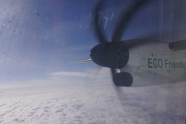 プロペラ機なのでエコフレンドリー