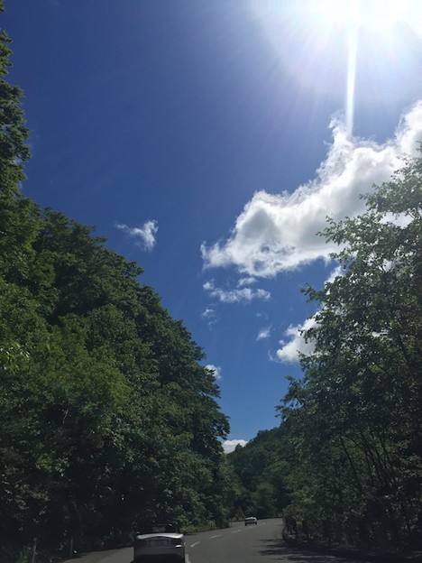 湖は霧の中でしたが、こちらは青い空&白い雲 湖は霧の中でしたが、こちらは青い空&白い雲