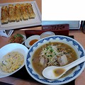 【今日の昼飯】岡山市北区今保の、中華料理 友家（ゆや） ランチＤセット（友家ラーメン、餃子、唐揚げ、ごはん）、ごはんを友家炒飯に変更。　恥ずかしながらずっと店名を「ともや」だと思っていました・・・